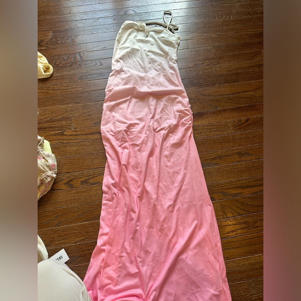 SHEIN Pink and White Maxi Dress